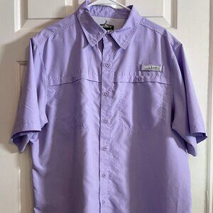 Large (L) Men's Purple Short Sleeve Sports Fishing Shirt